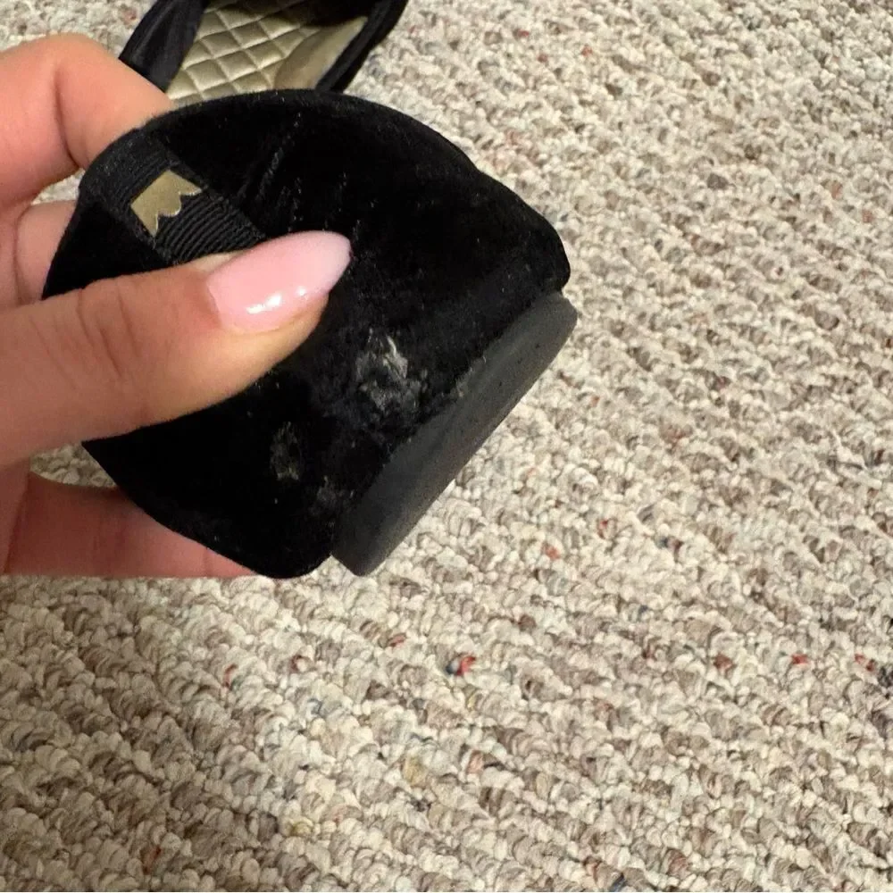 Birdies The Starling Black Velvet Loafers- Size 8